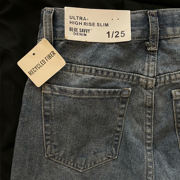 blue savvy high wasted ripped jeans - Picture 6 of 6